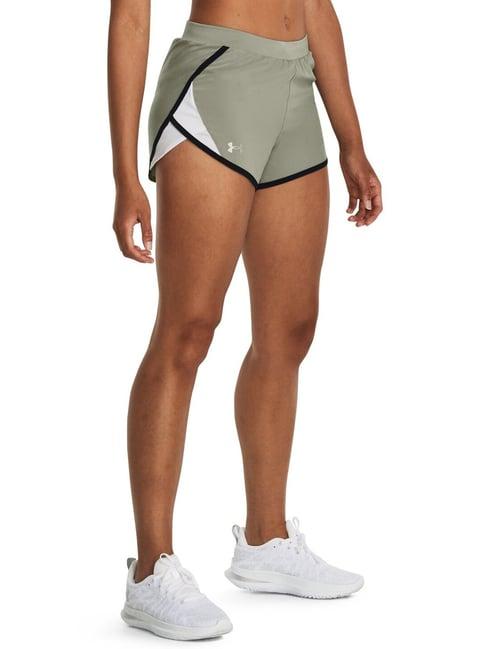 under armour green mid rise sports shorts