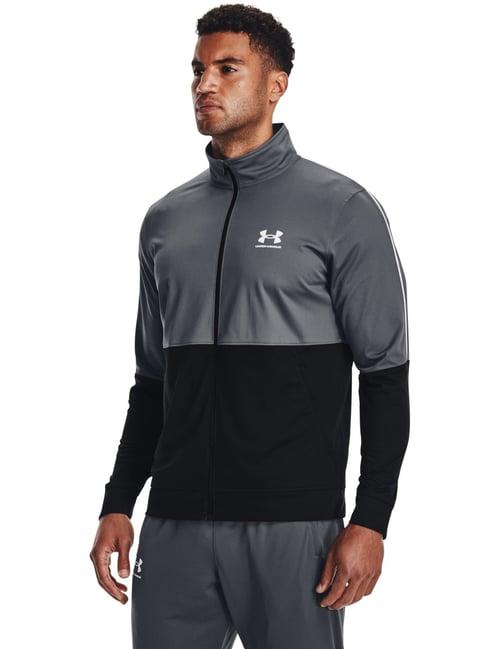 under armour grey & black muscle fit colour block sweatshirt