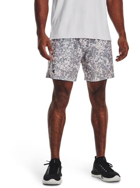 under armour grey classic fit printed sports shorts