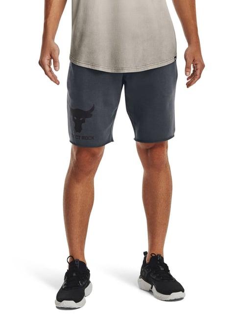 under armour grey loose fit printed sports shorts