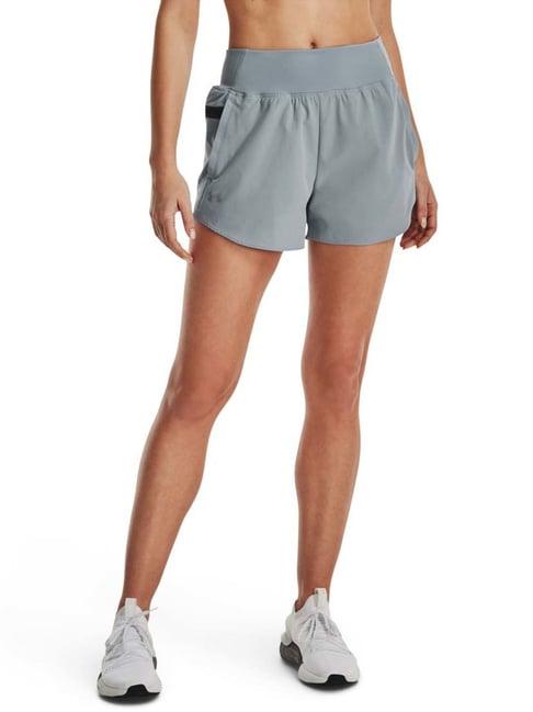 under armour grey mid rise sports shorts