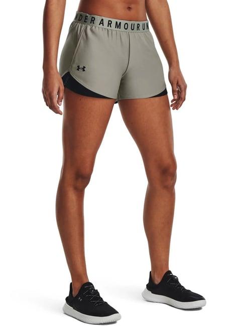 under armour grey mid rise sports shorts