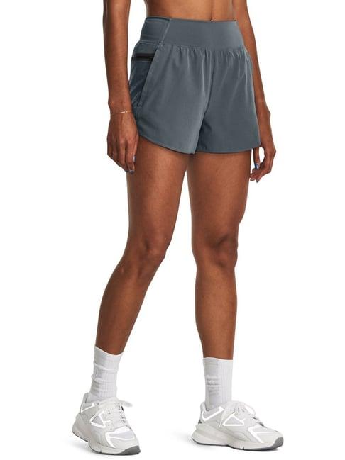 under armour grey mid rise sports shorts