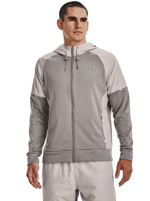 under armour grey regular fit colour block sports hoodie