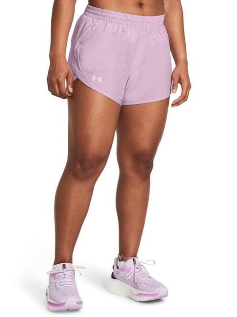 under armour lilac mid rise sports shorts