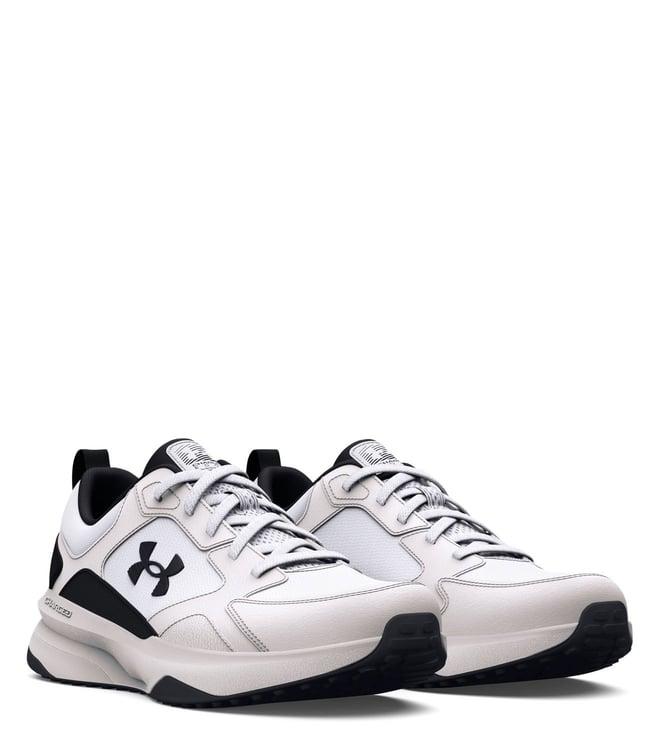 under armour men's edge white logo sneakers