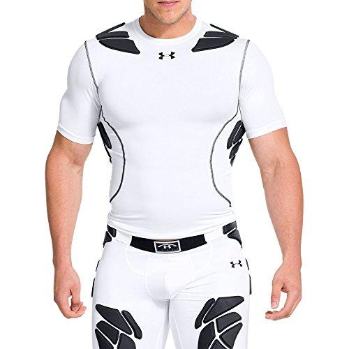 under armour men's gameday armour baselayer, white/black, large