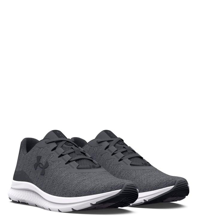 under armour men's impulse 3 knit grey logo sneakers