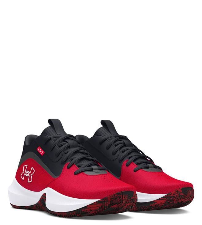 under armour men's lockdown 7 red logo sneakers