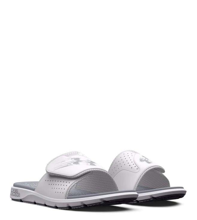 under armour men's mercenary white slide sandals