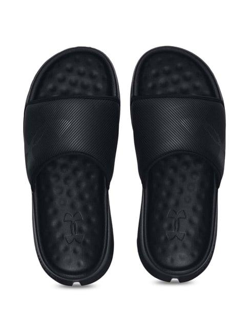 under armour men's summit fat tire black slides