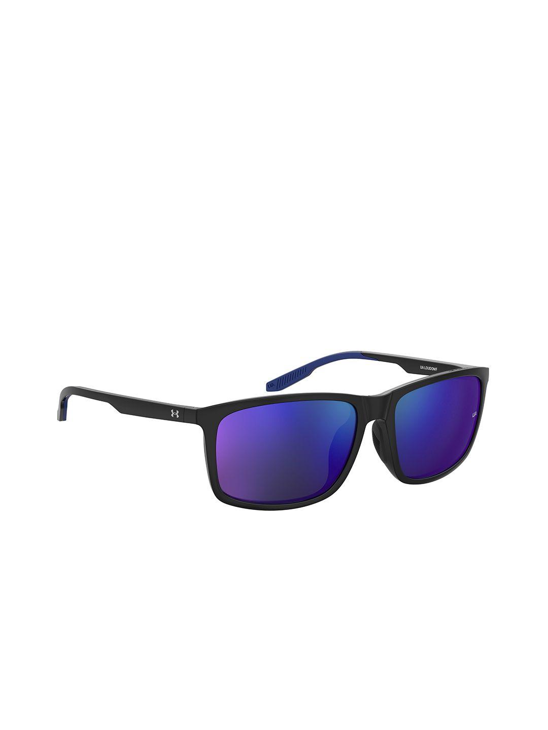 under armour men blue lens & black wayfarer sunglasses with uv protected lens