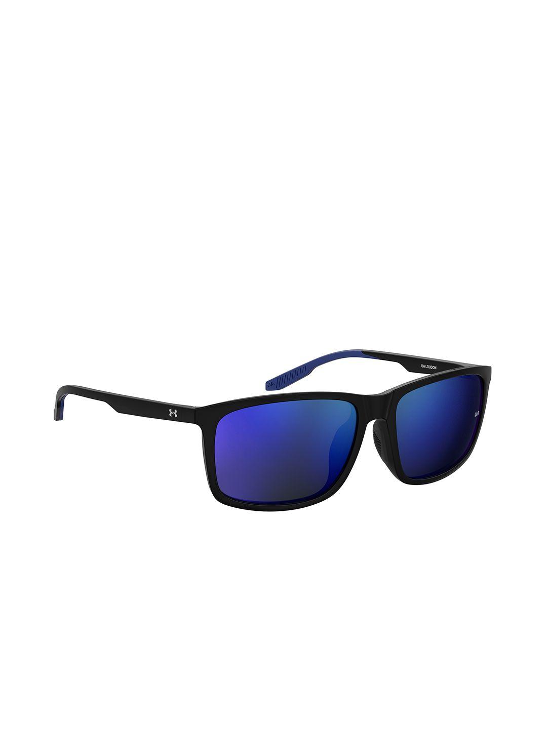 under armour men blue rectangular sunglasses with uv protected lens