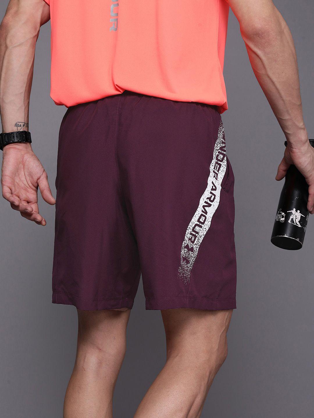 under armour men brand logo printed detail loose fit woven graphic shorts