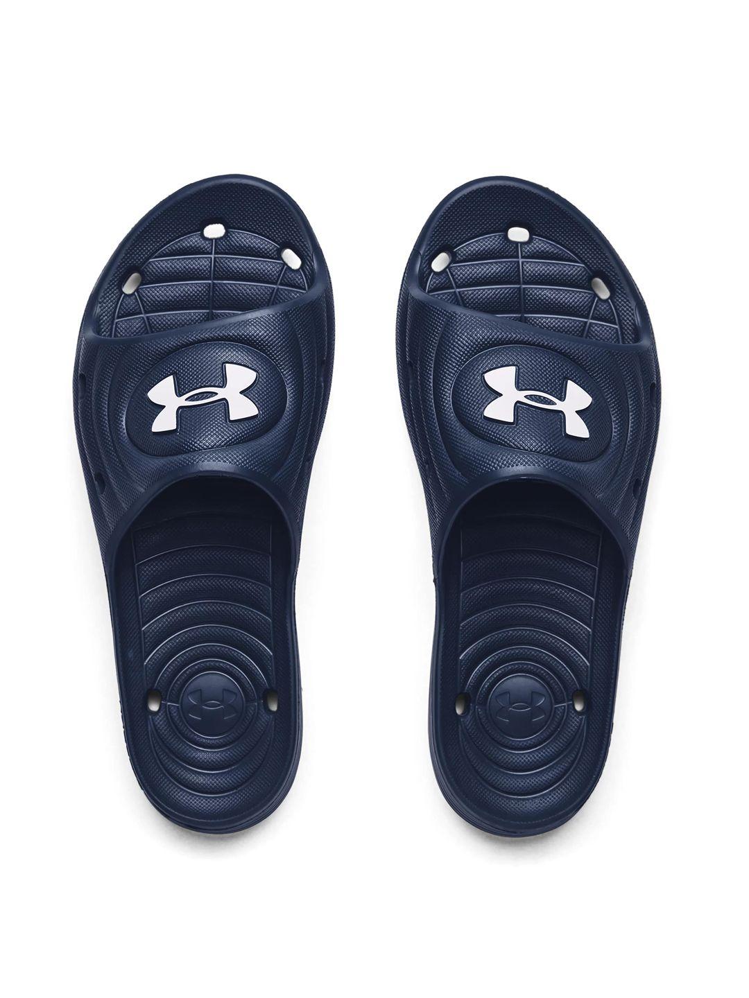 under armour men locker iv slides brand logo textured sliders