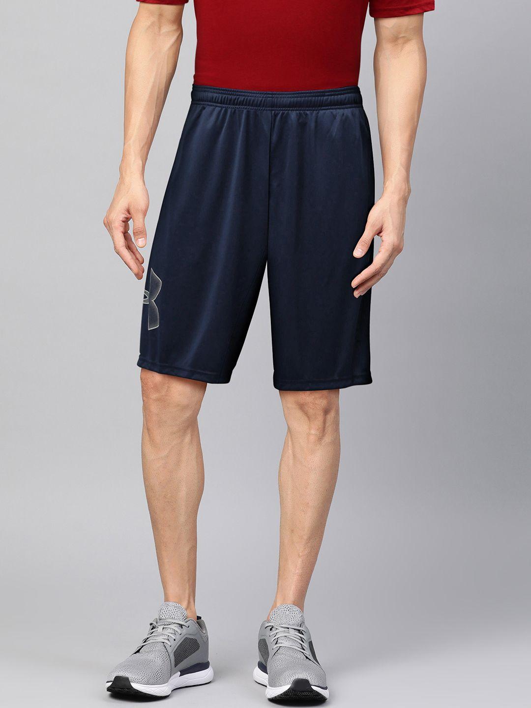 under armour men navy solid tech graphic shorts