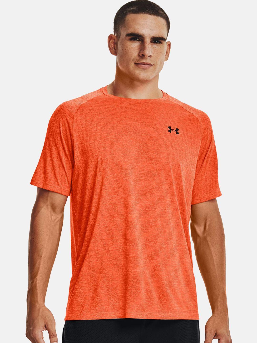 under armour men orange ua tech 2.0 ss brand logo printed loose training t-shirt