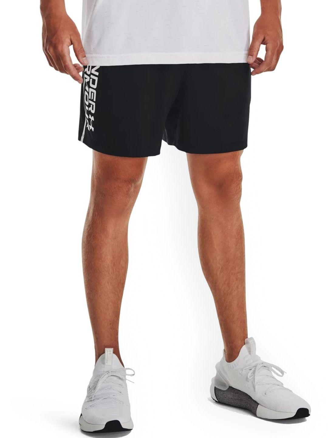 under armour men qualifier 5" wordmark brand logo printed loose-fit sports shorts