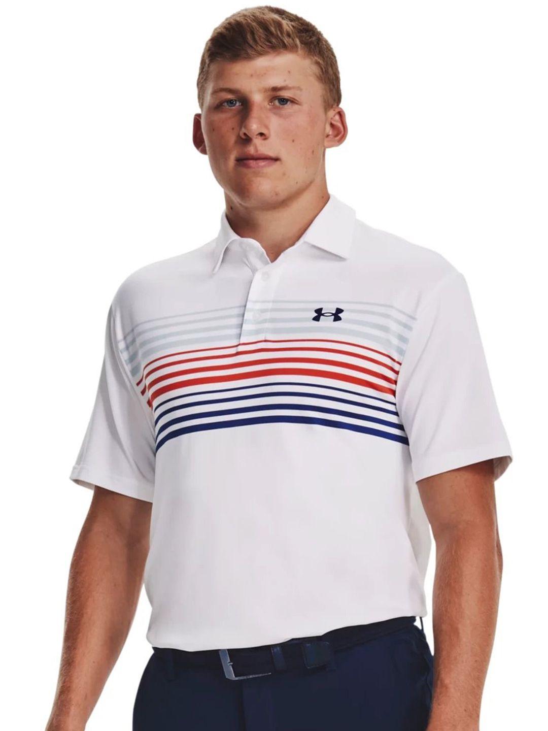 under armour men striped relaxed fit playoff polo 2.0 t-shirt