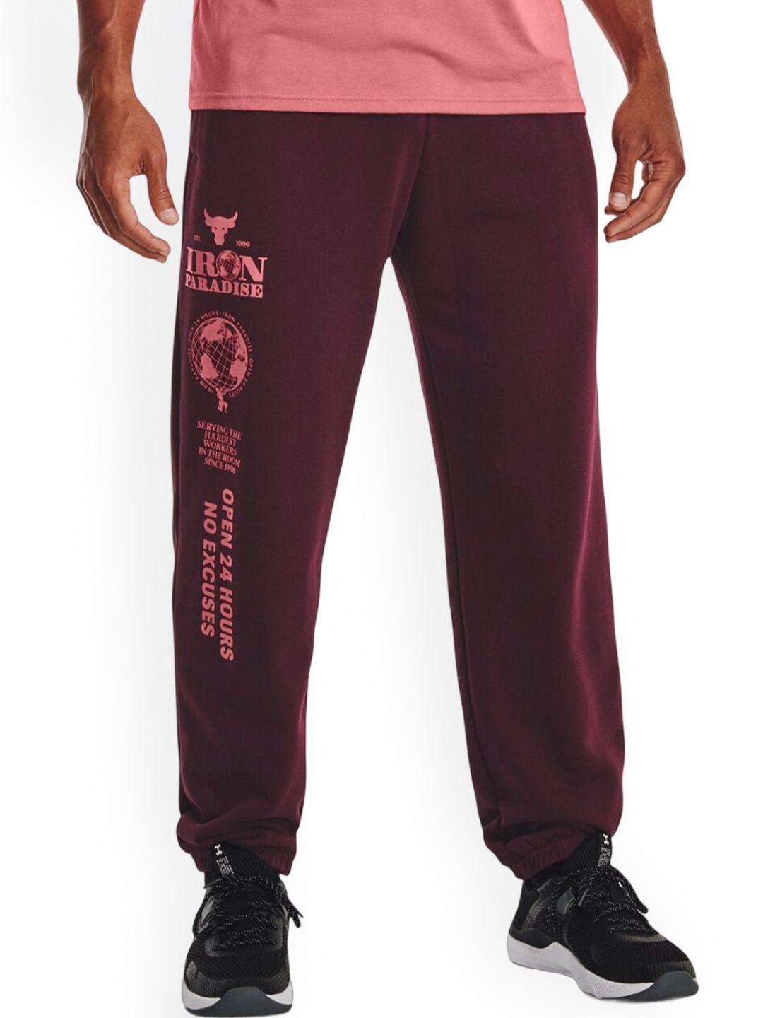 under armour men typography printed mid-rise relaxed-fit joggers