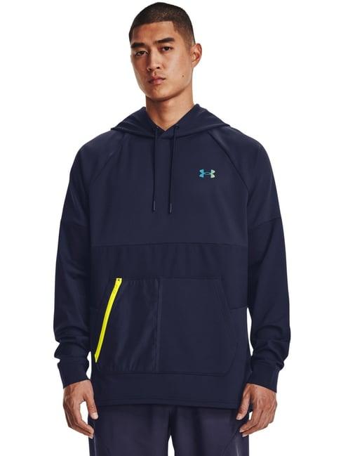 under armour navy blue regular fit hooded sweatshirt