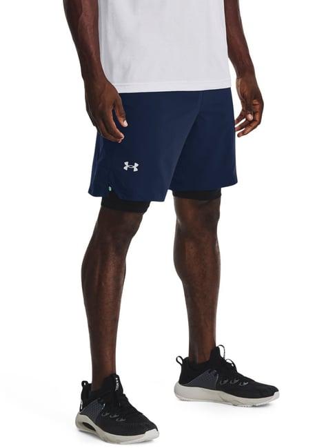 under armour navy fitted sports shorts