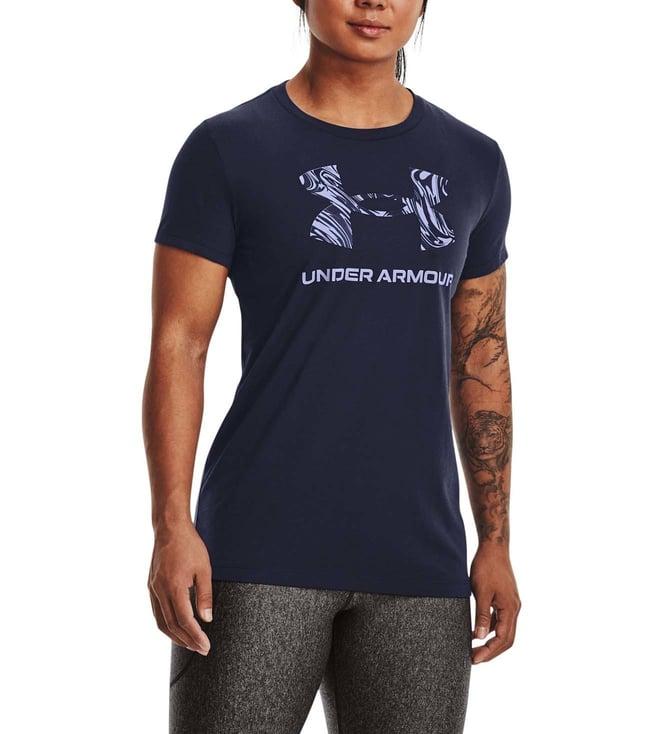 under armour navy logo print sports t-shirt
