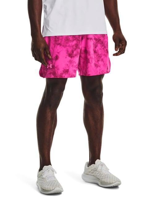 under armour pink classic fit printed sports shorts