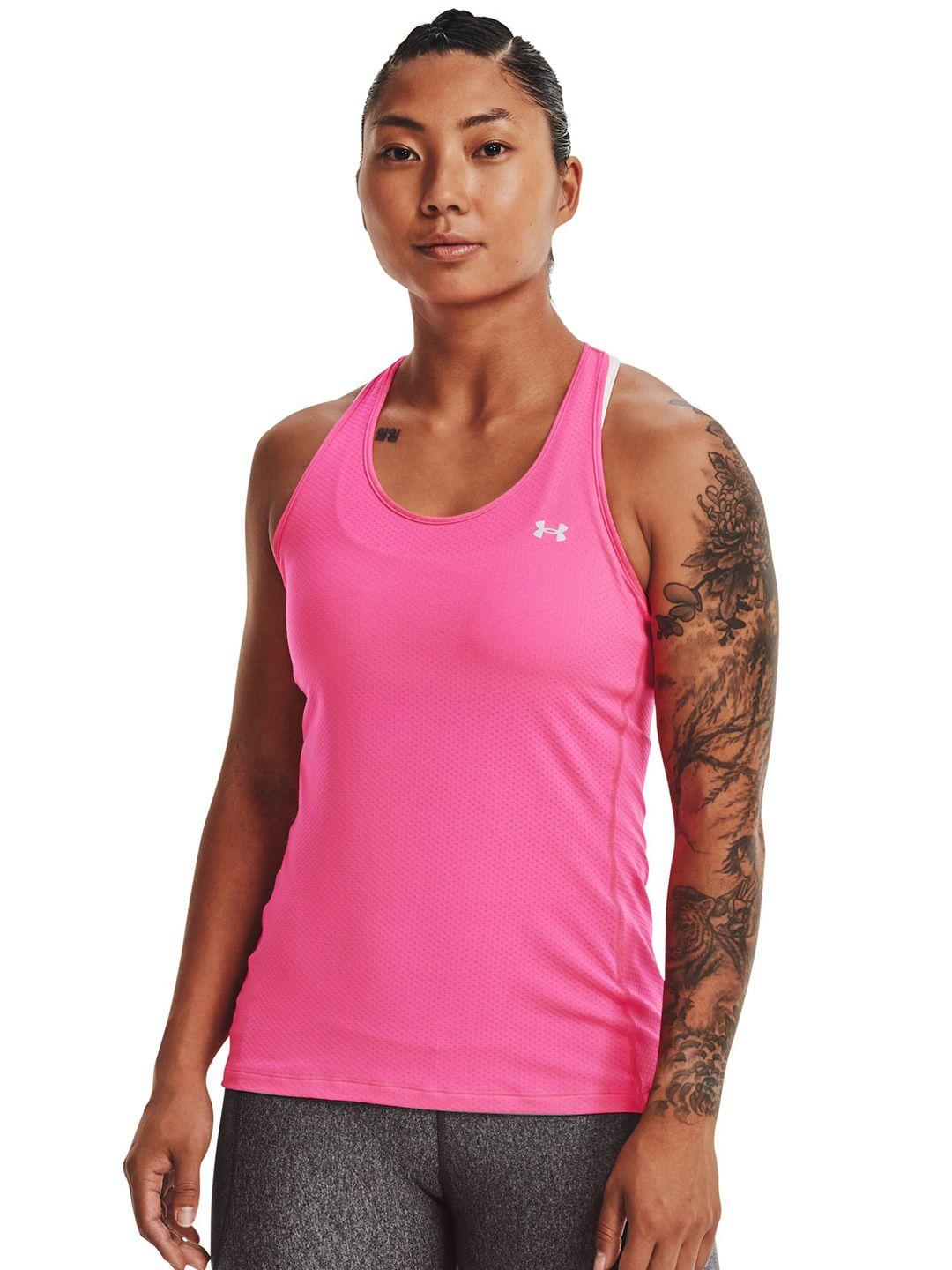 under armour pink hg armour racer tank top