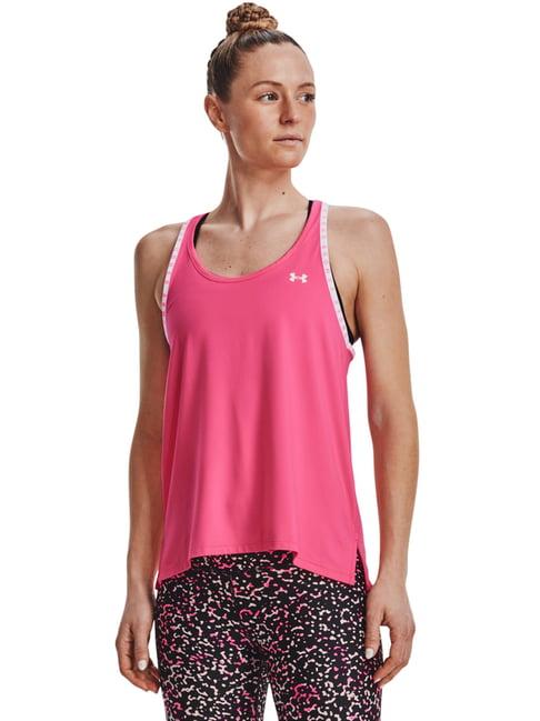 under armour pink logo print tank top