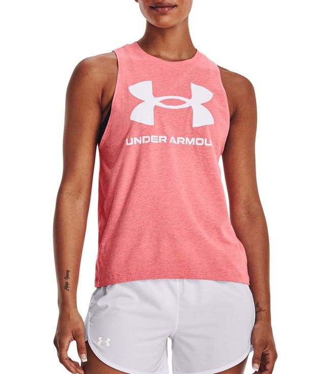 under armour pink logo print tank top