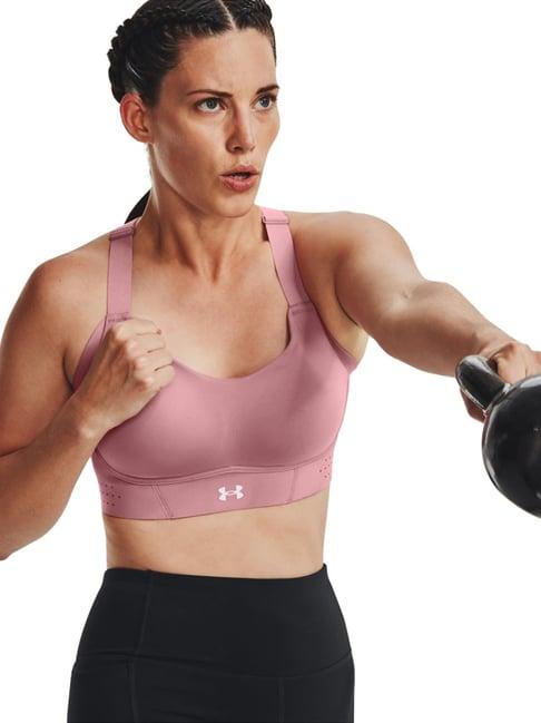 under armour pink plain sports bra