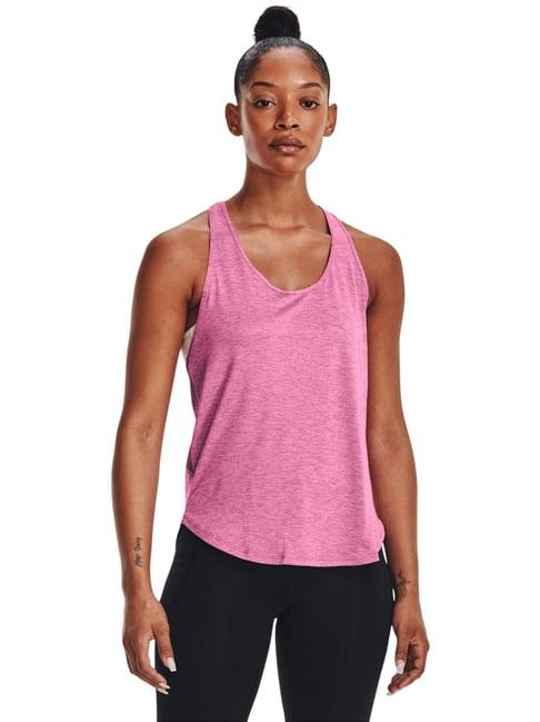 under armour pink textured pattern tank top