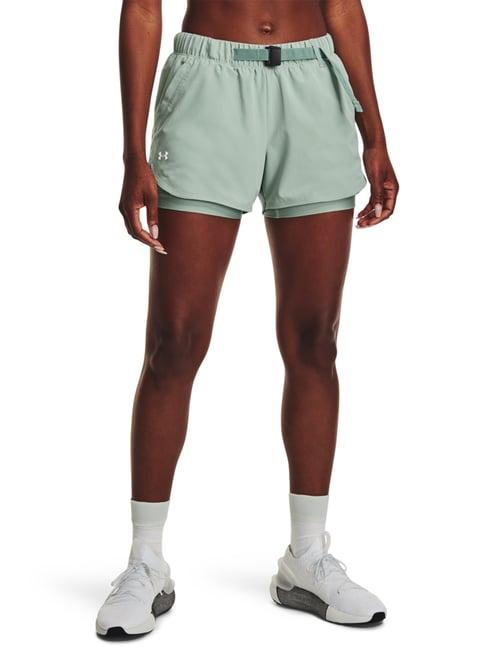 under armour pista green color-block sports shorts