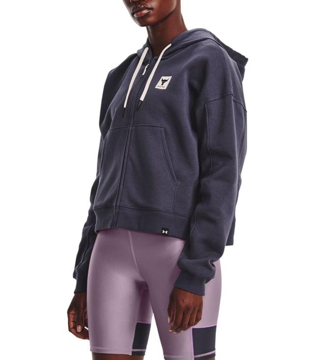 under armour project rock blue regular fit training hoodie