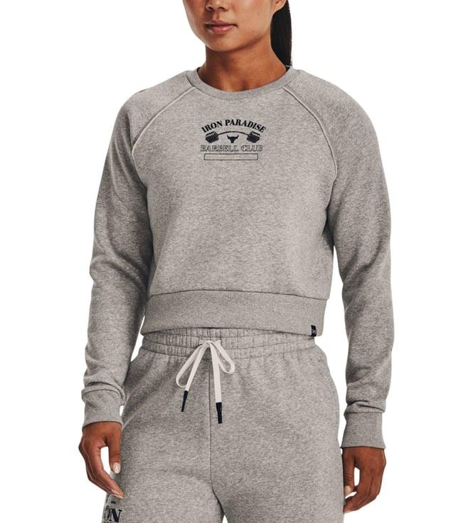 under armour project rock grey printed regular fit training sweatshirt