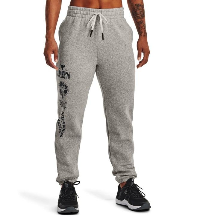 under armour project rock pewter medium heather printed loose fit training joggers