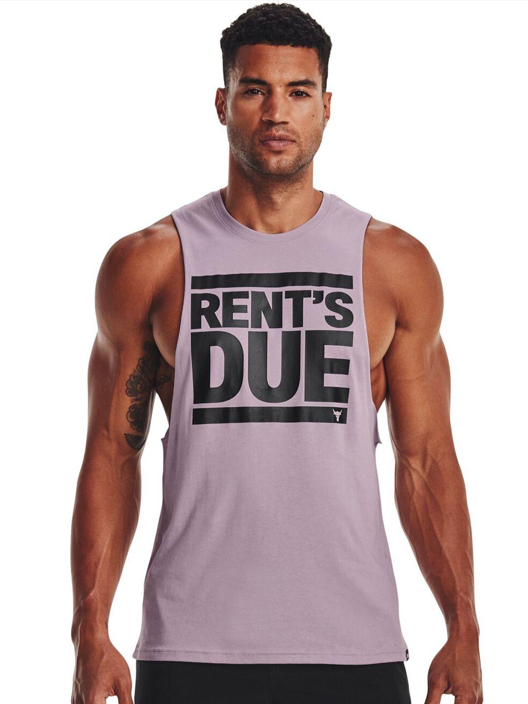 under armour project rock rents due typographic printed relaxed fit tank t-shirt