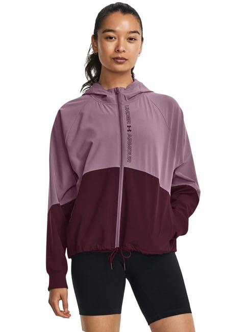 under armour purple color-block sports jacket