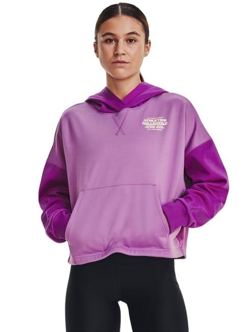 under armour purple cotton graphic print sports sweatshirt