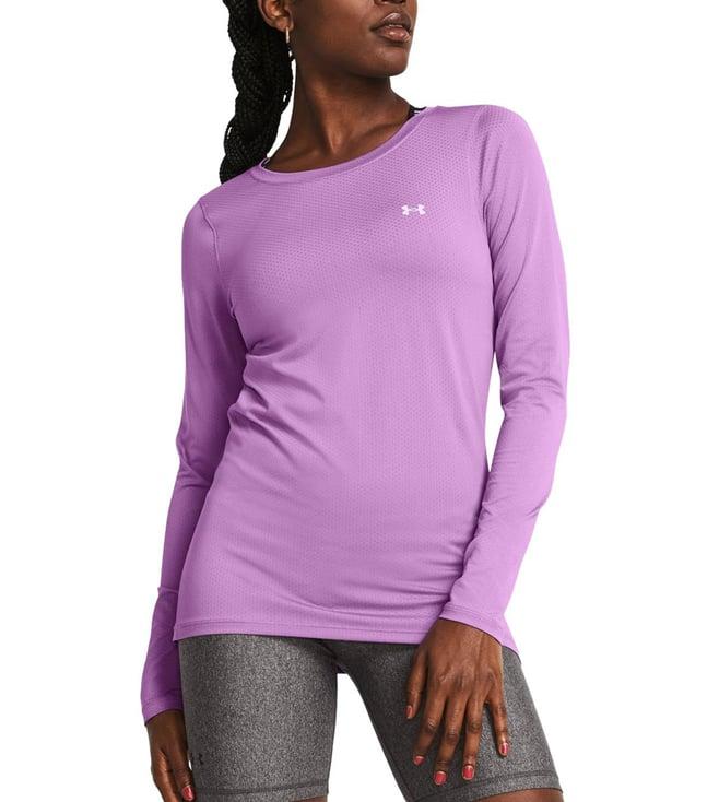 under armour purple heatgear armour long sleeve t-shirt