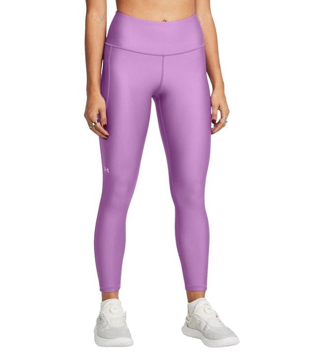 under armour purple heatgear no-slip waistband ankle leggings