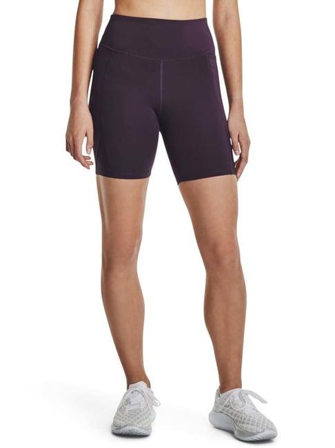 under armour purple mid rise sports shorts