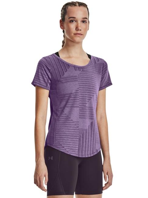 under armour purple printed sports t-shirt