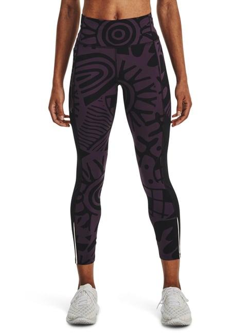 under armour purple printed sports tights