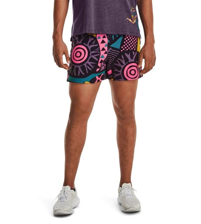 under armour purple run in peace printed super fit shorts