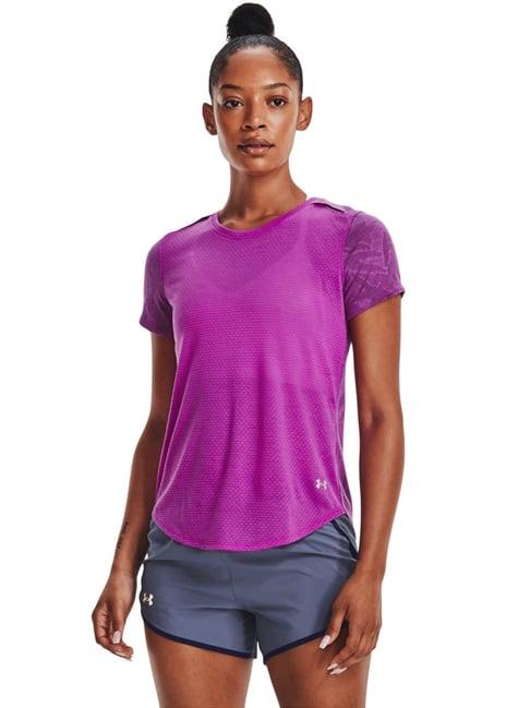 under armour purple self pattern sports t-shirt