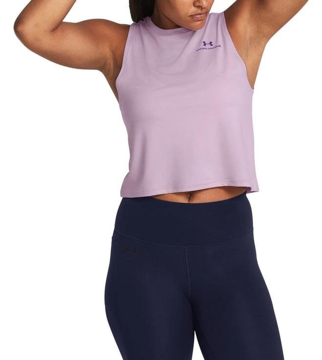 under armour purple vanish energy crop tank