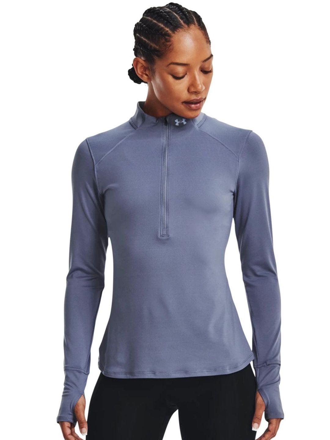 under armour qualifier run 2.0 1/2 zip long sleeves high neck slim-fit t-shirt