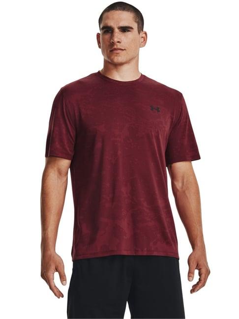 under armour red regular fit camouflage sports t-shirt